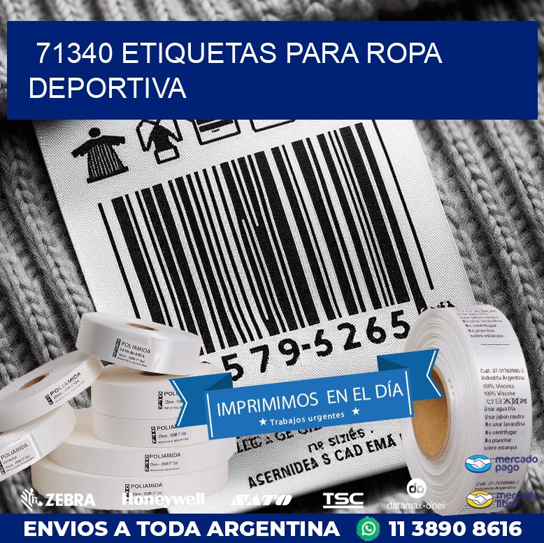 71340 ETIQUETAS PARA ROPA DEPORTIVA