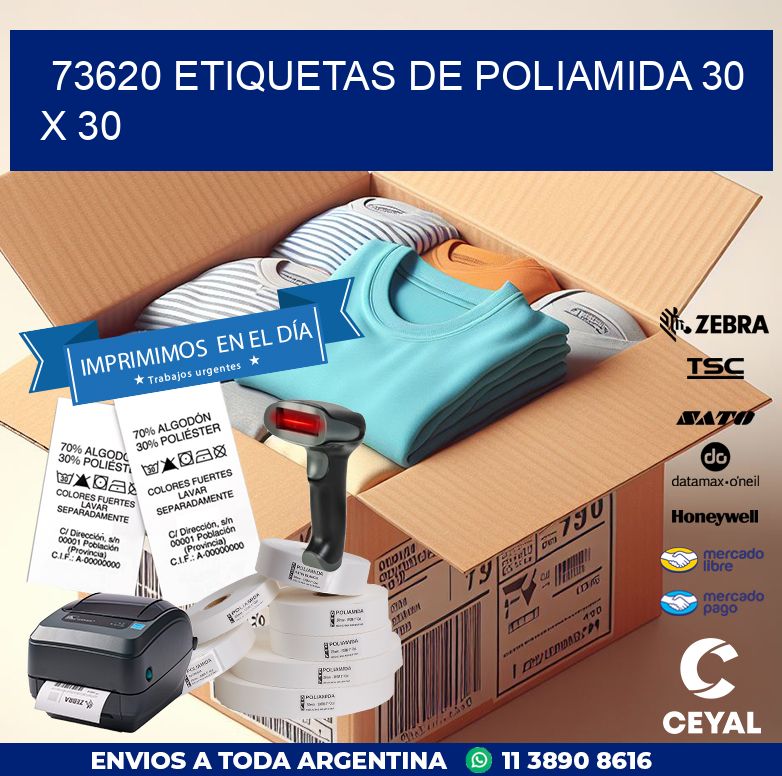 73620 ETIQUETAS DE POLIAMIDA 30 X 30