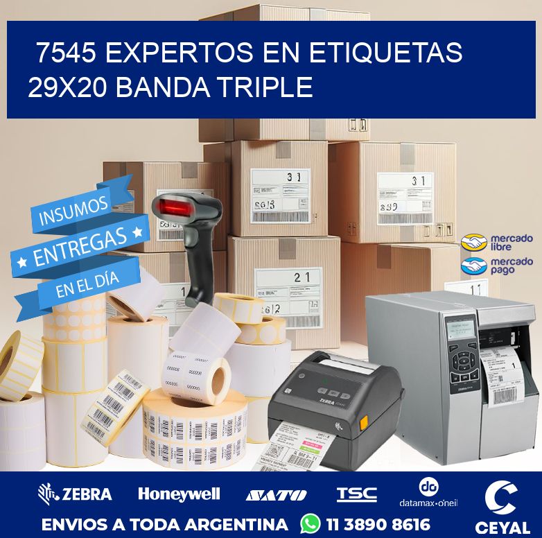 7545 EXPERTOS EN ETIQUETAS 29X20 BANDA TRIPLE