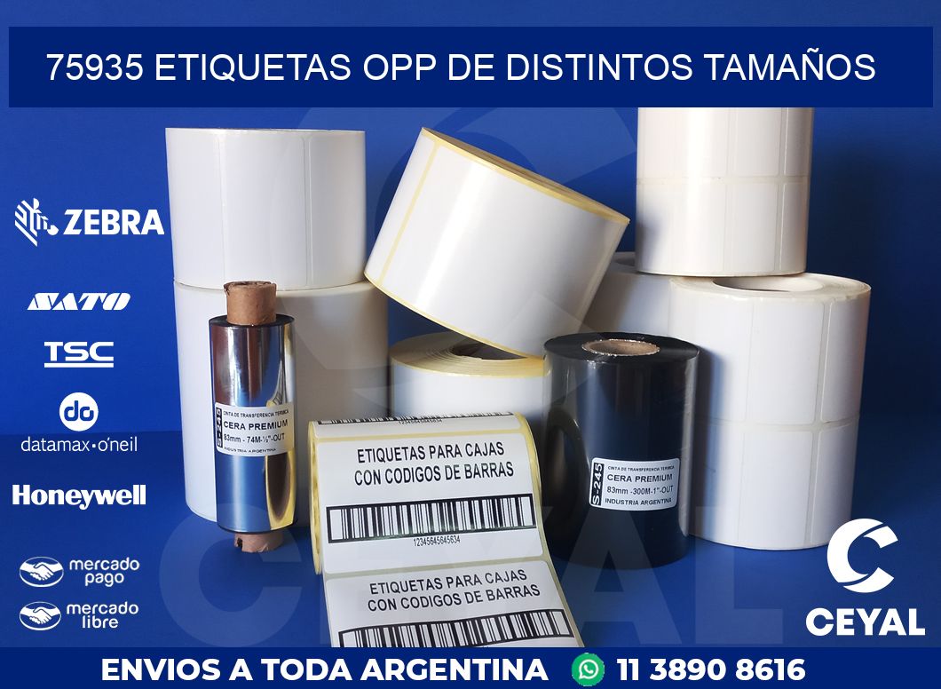 75935 ETIQUETAS OPP DE DISTINTOS TAMAÑOS