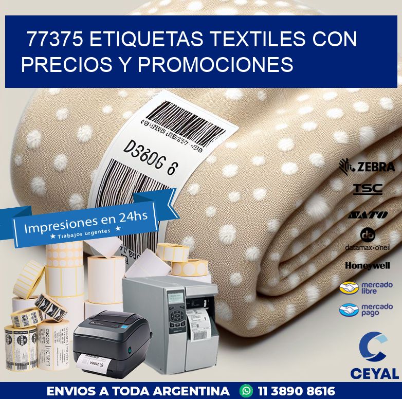 77375 ETIQUETAS TEXTILES CON PRECIOS Y PROMOCIONES