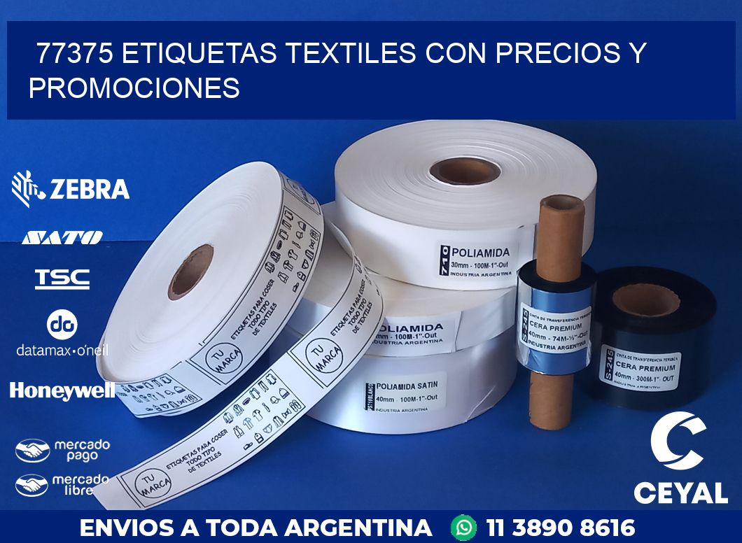 77375 ETIQUETAS TEXTILES CON PRECIOS Y PROMOCIONES
