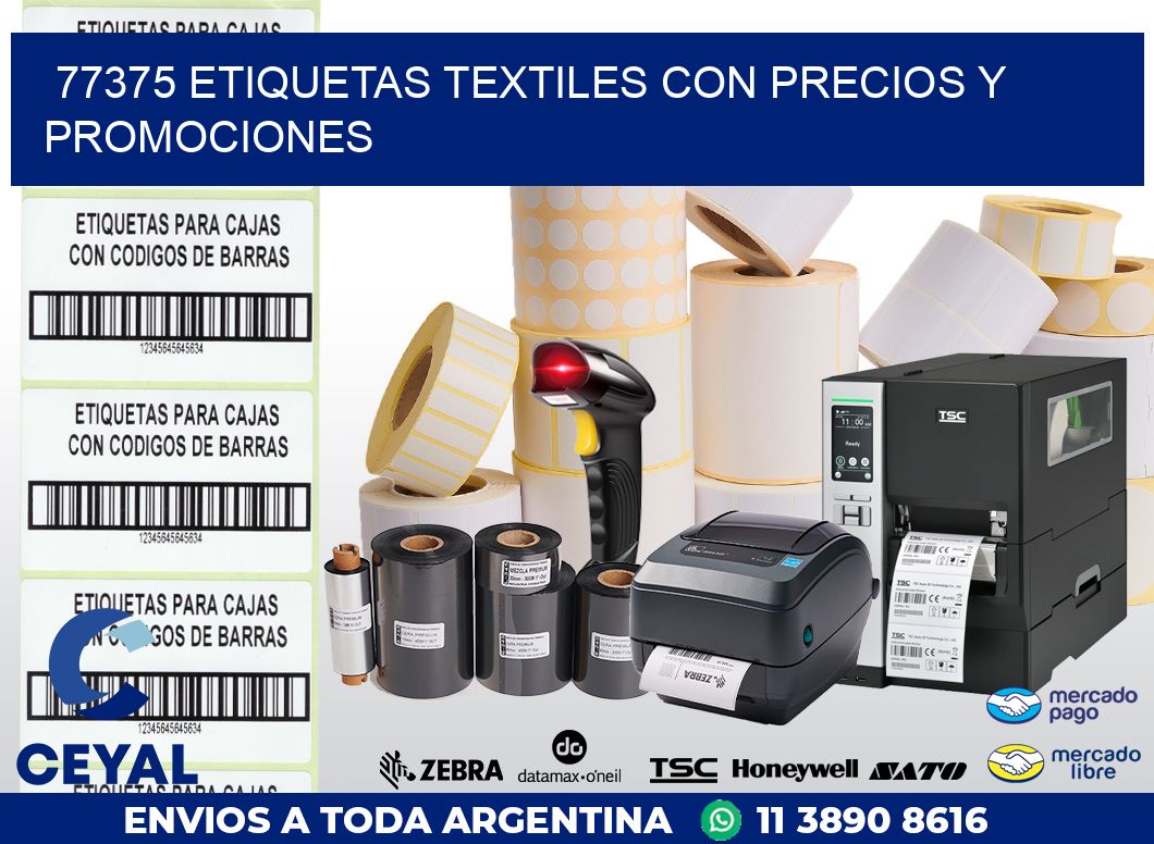 77375 ETIQUETAS TEXTILES CON PRECIOS Y PROMOCIONES