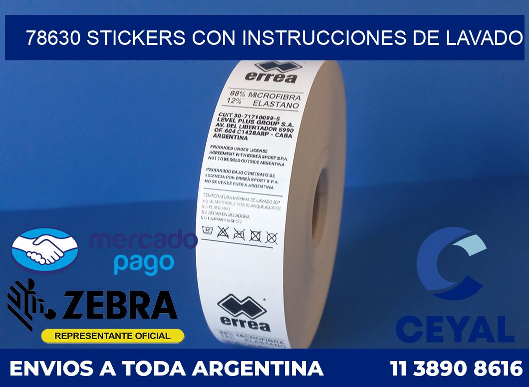 78630 STICKERS CON INSTRUCCIONES DE LAVADO