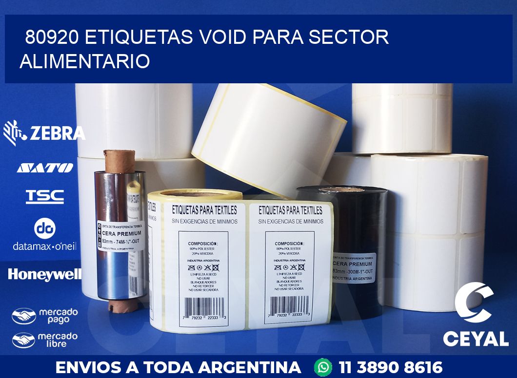 80920 ETIQUETAS VOID PARA SECTOR ALIMENTARIO