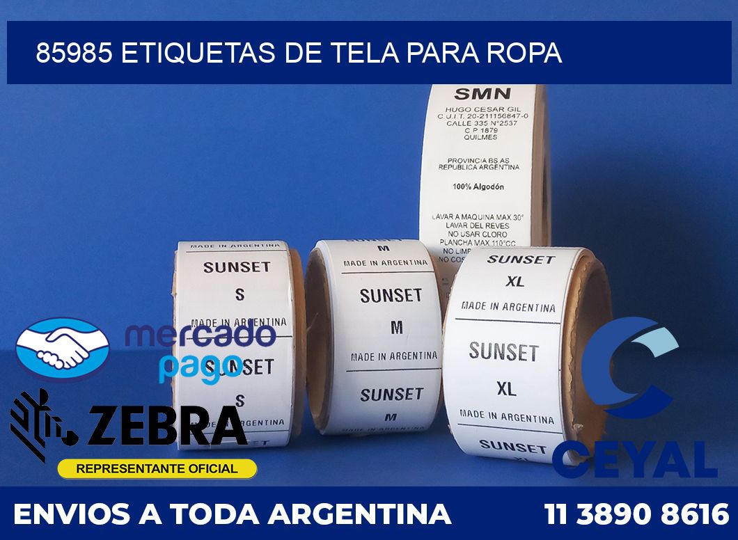 85985 ETIQUETAS DE TELA PARA ROPA