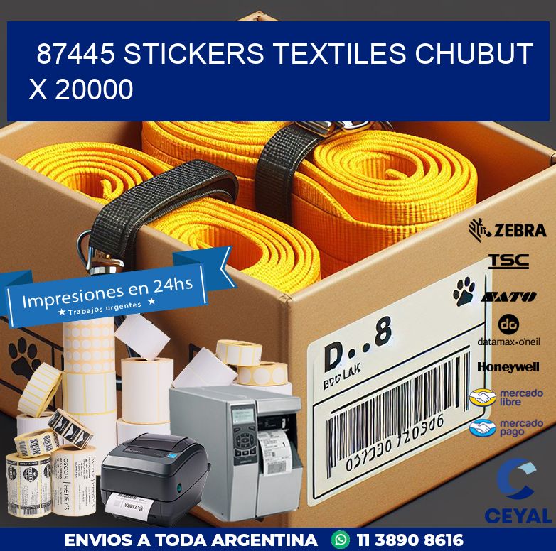 87445 STICKERS TEXTILES CHUBUT X 20000