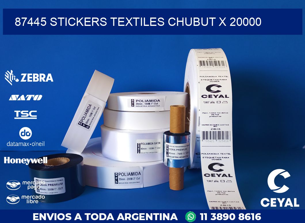 87445 STICKERS TEXTILES CHUBUT X 20000