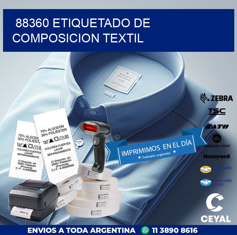 88360 ETIQUETADO DE COMPOSICION TEXTIL
