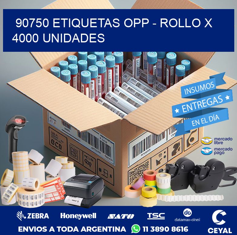 90750 ETIQUETAS OPP - ROLLO X 4000 UNIDADES