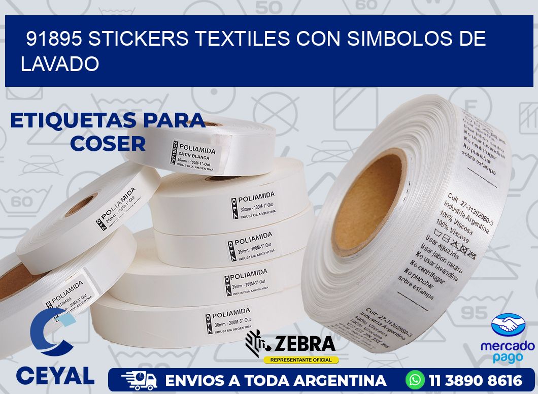 91895 STICKERS TEXTILES CON SIMBOLOS DE LAVADO