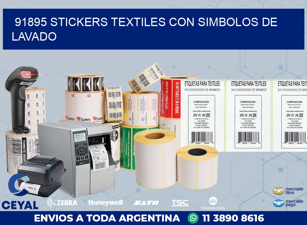 91895 STICKERS TEXTILES CON SIMBOLOS DE LAVADO