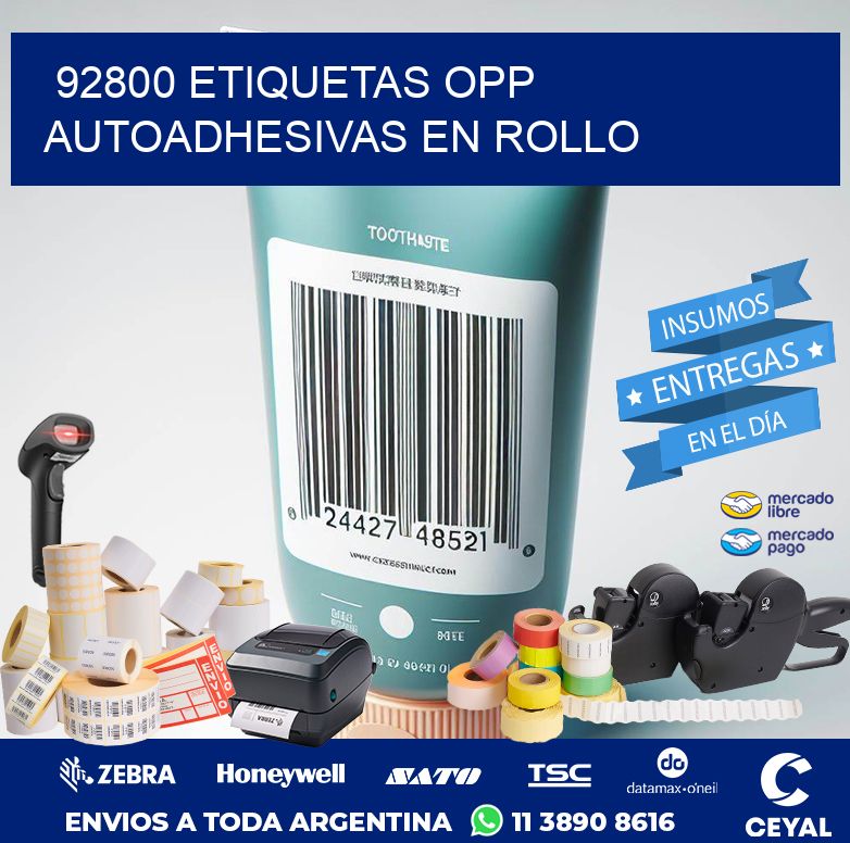 92800 ETIQUETAS OPP AUTOADHESIVAS EN ROLLO