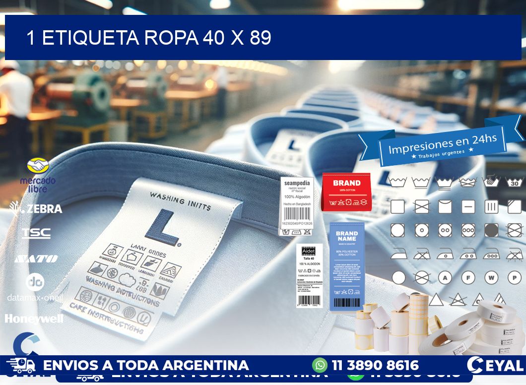 1 ETIQUETA ROPA 40 x 89