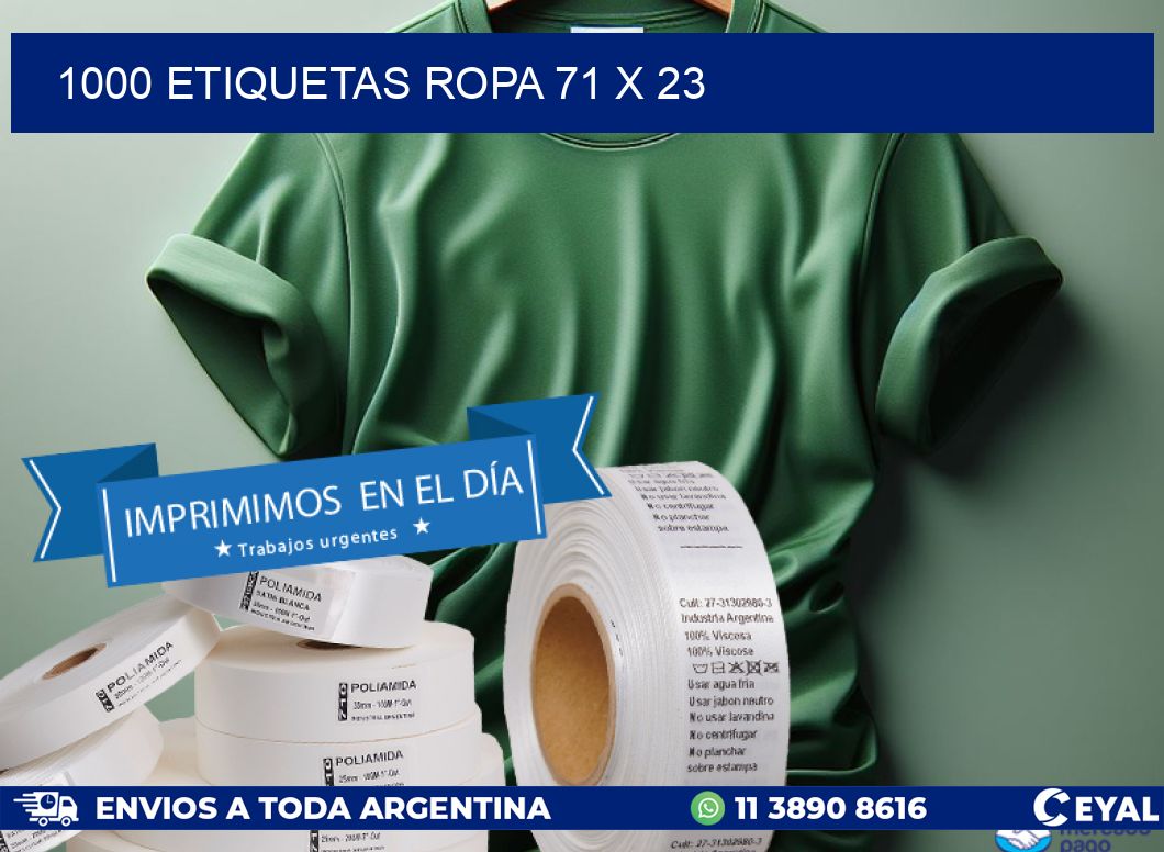 1000 ETIQUETAS ROPA 71 x 23