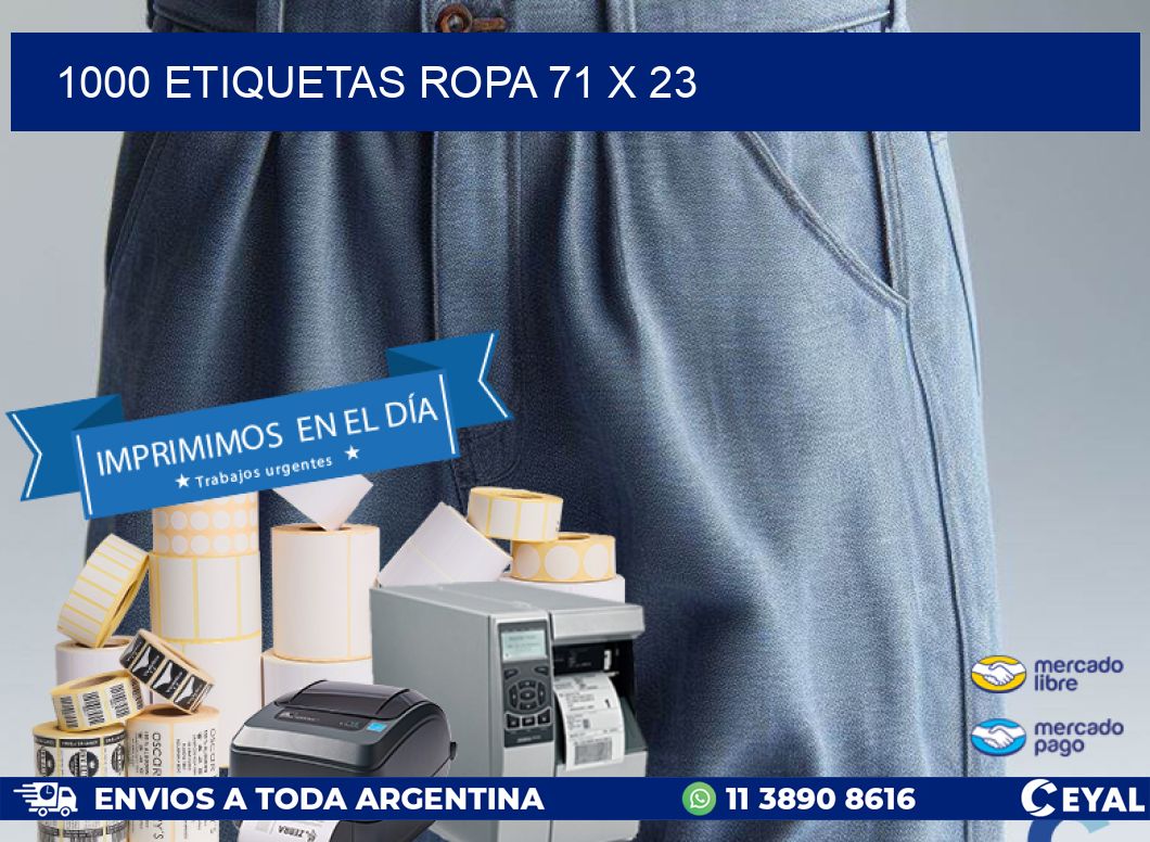 1000 ETIQUETAS ROPA 71 x 23