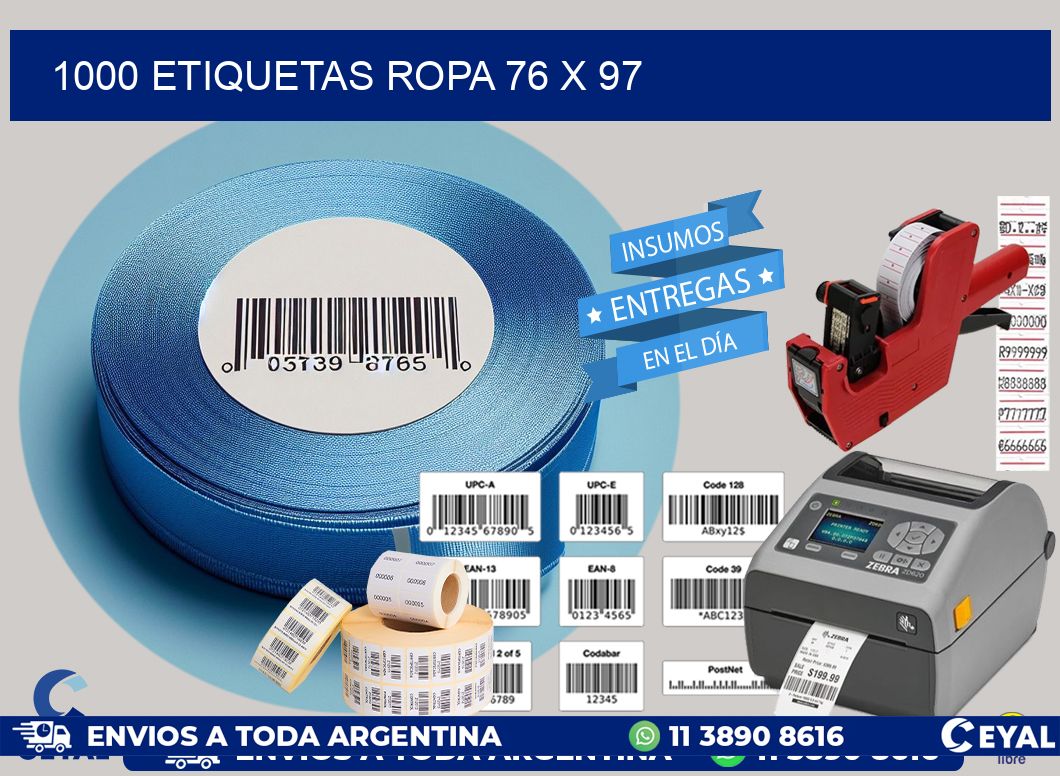 1000 ETIQUETAS ROPA 76 x 97