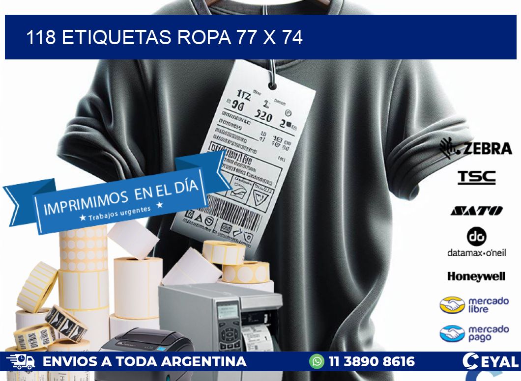 118 ETIQUETAS ROPA 77 x 74