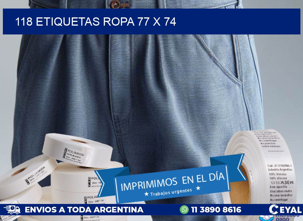 118 ETIQUETAS ROPA 77 x 74