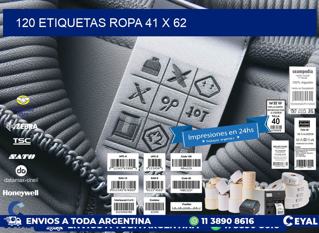 120 ETIQUETAS ROPA 41 x 62
