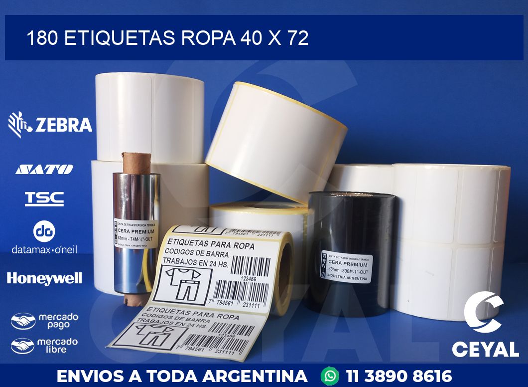 180 ETIQUETAS ROPA 40 x 72