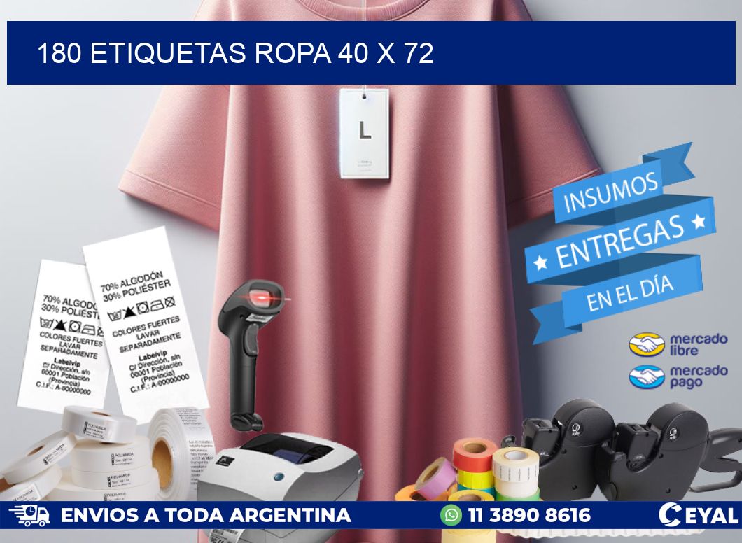 180 ETIQUETAS ROPA 40 x 72