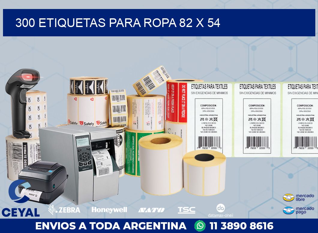 300 ETIQUETAS PARA ROPA 82 x 54