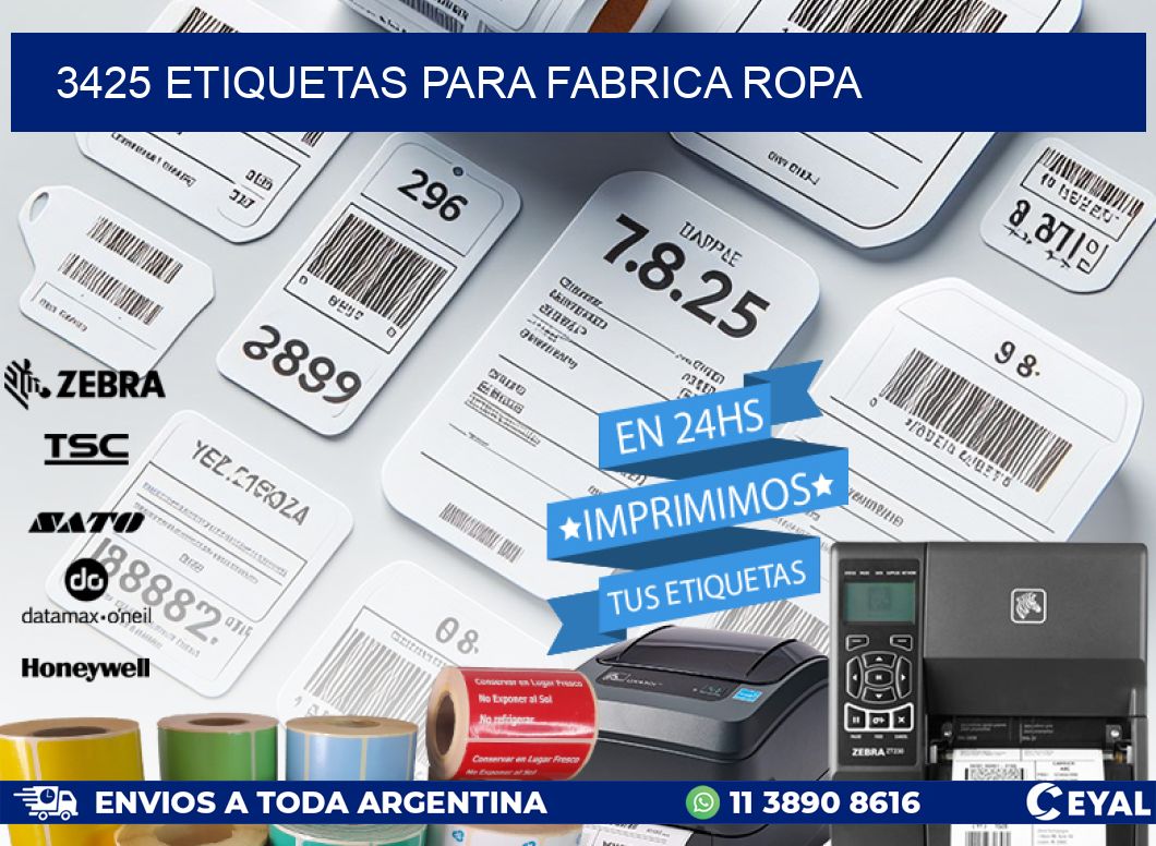 3425 ETIQUETAS PARA FABRICA ROPA