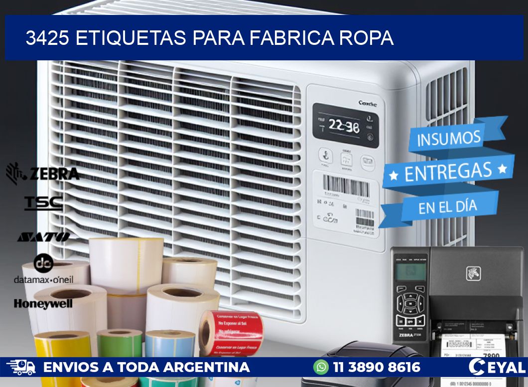 3425 ETIQUETAS PARA FABRICA ROPA