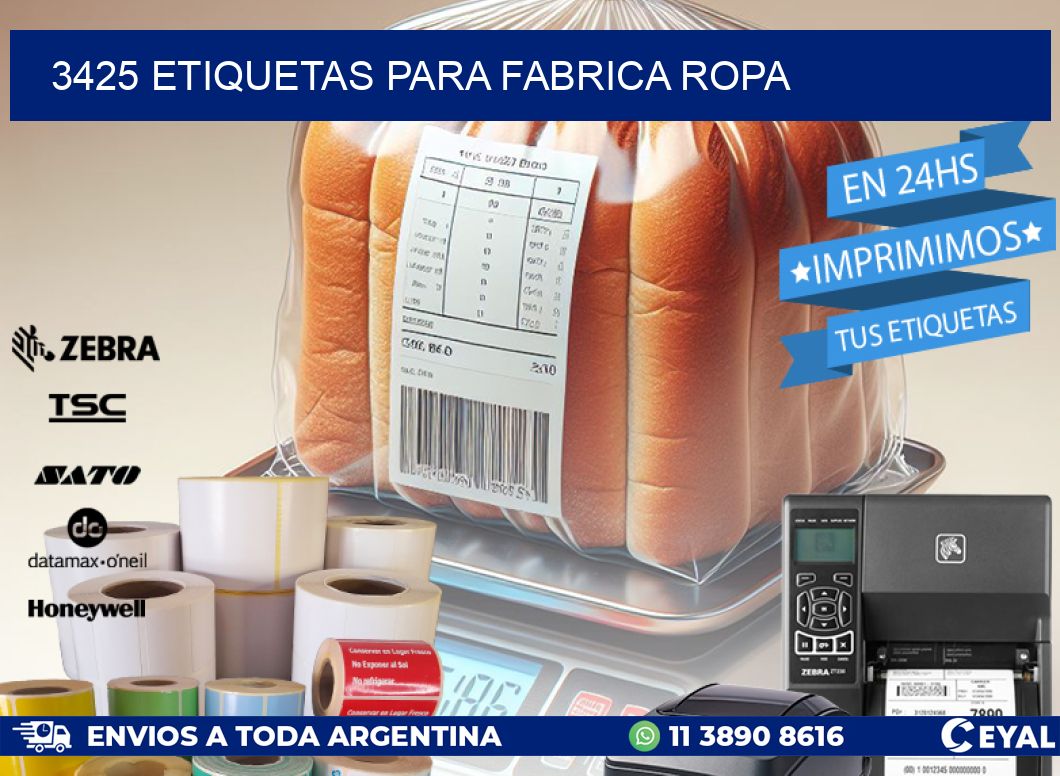 3425 ETIQUETAS PARA FABRICA ROPA