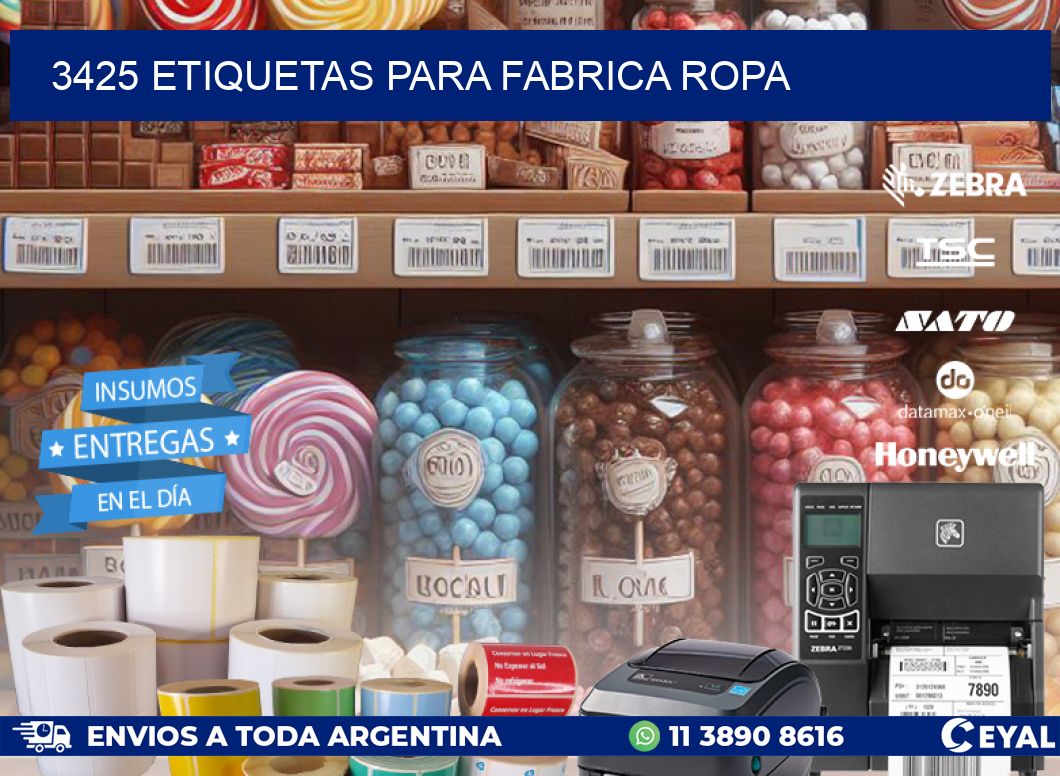 3425 ETIQUETAS PARA FABRICA ROPA