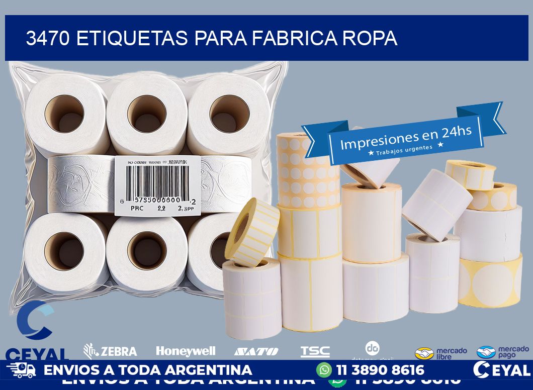 3470 ETIQUETAS PARA FABRICA ROPA