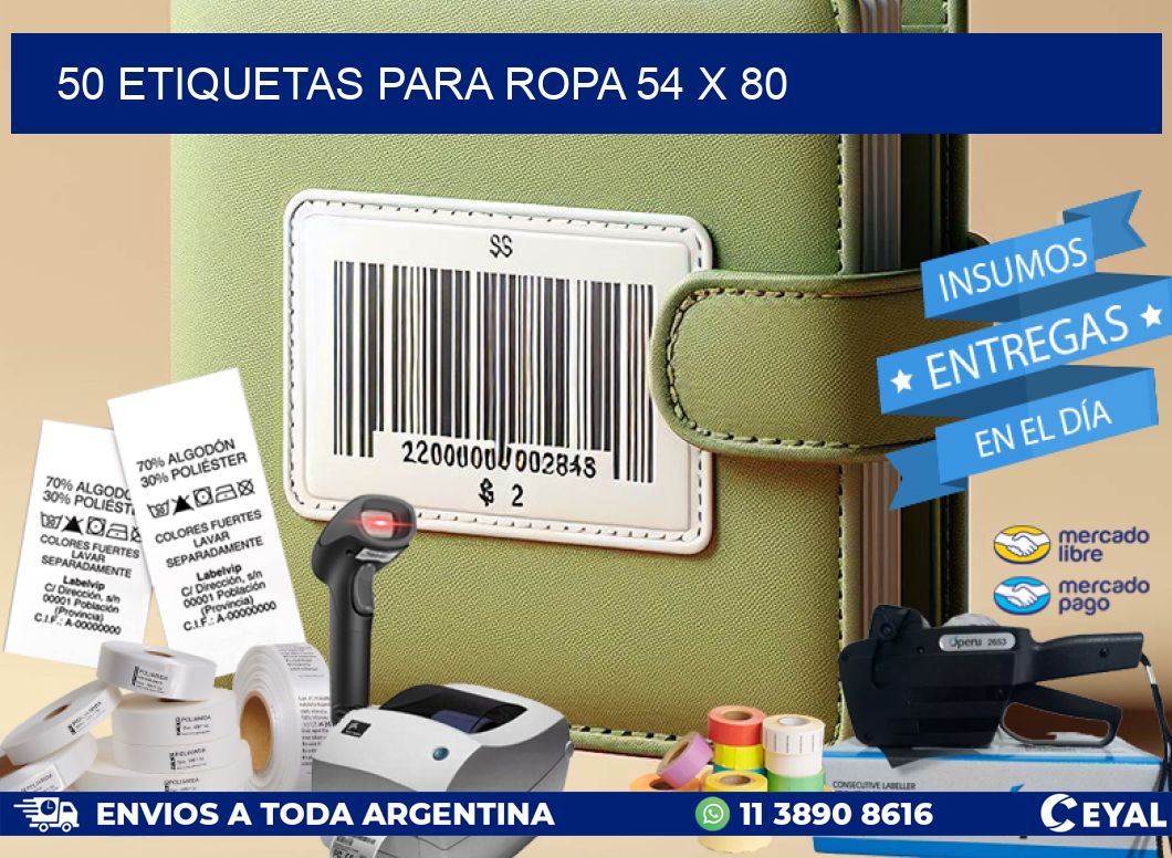 50 ETIQUETAS PARA ROPA 54 x 80