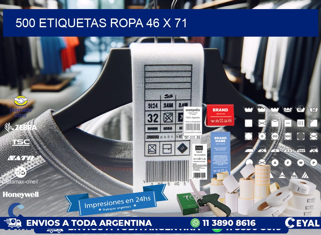 500 ETIQUETAS ROPA 46 x 71