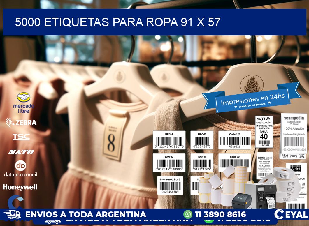 5000 ETIQUETAS PARA ROPA 91 x 57