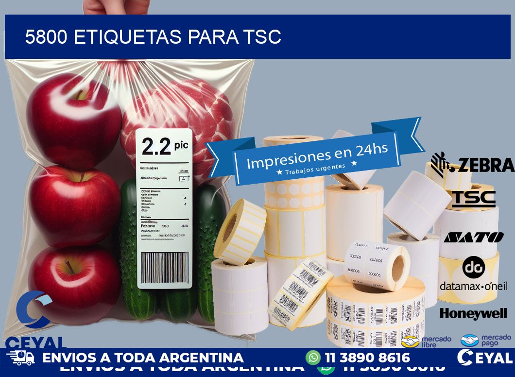 5800 ETIQUETAS PARA TSC