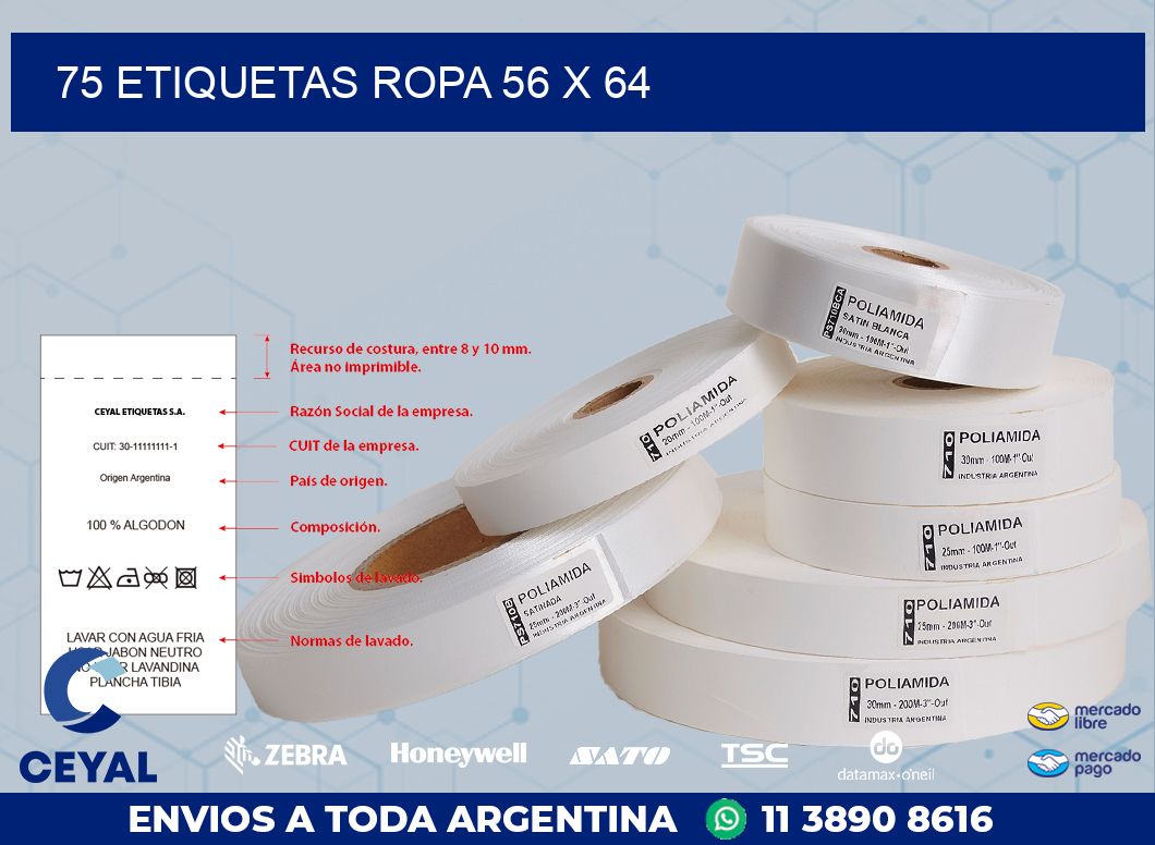 75 ETIQUETAS ROPA 56 x 64