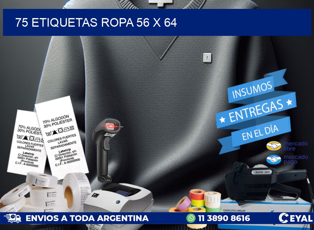 75 ETIQUETAS ROPA 56 x 64