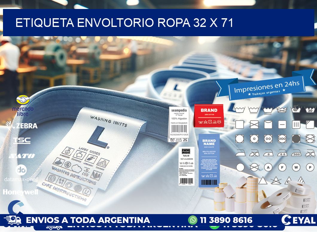 ETIQUETA ENVOLTORIO ROPA 32 x 71