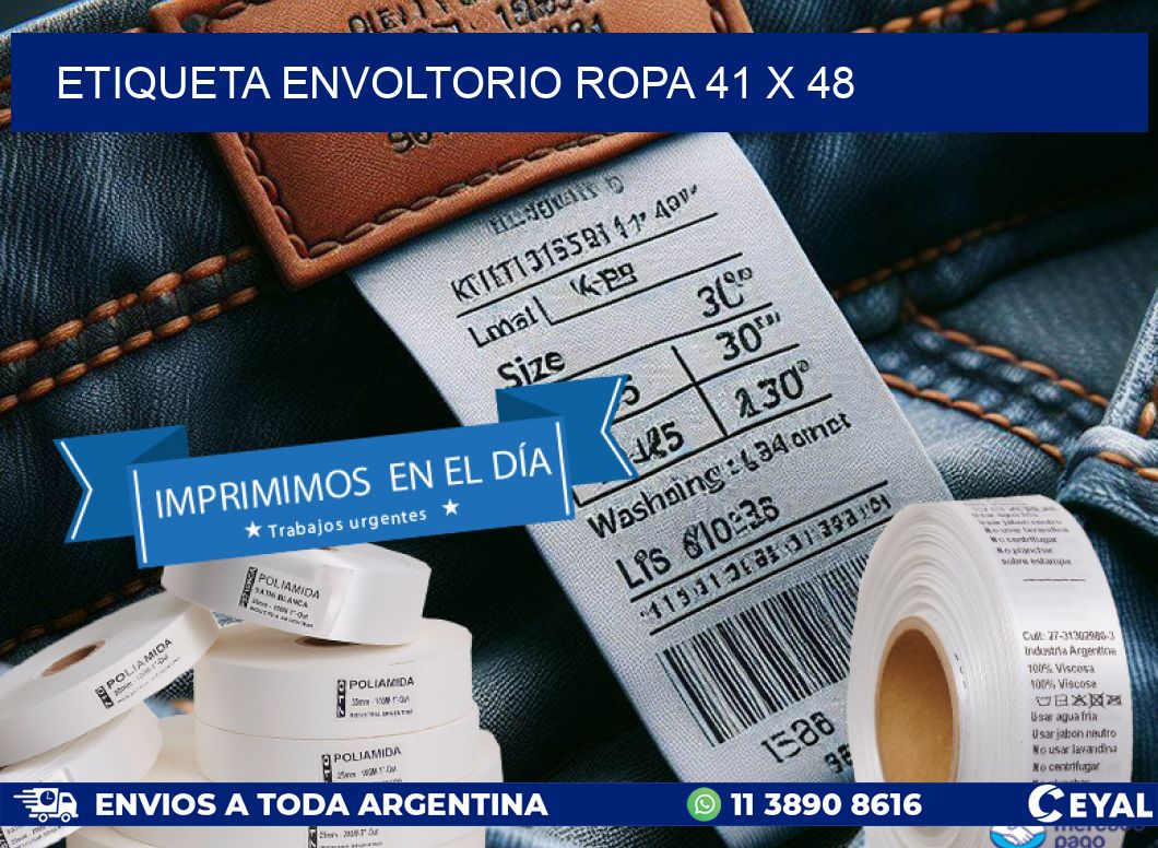 ETIQUETA ENVOLTORIO ROPA 41 x 48