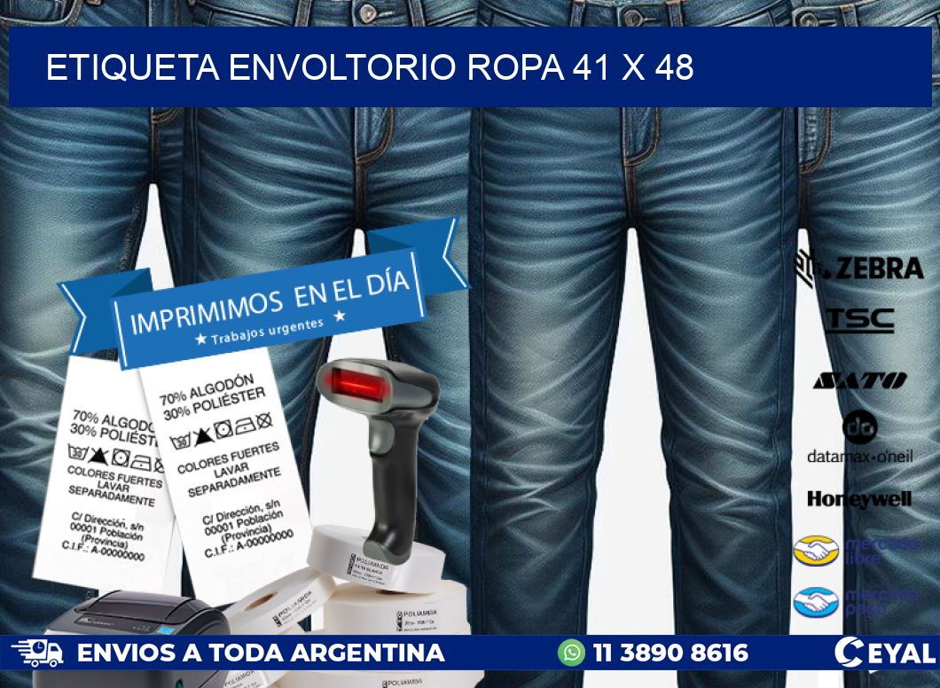 ETIQUETA ENVOLTORIO ROPA 41 x 48