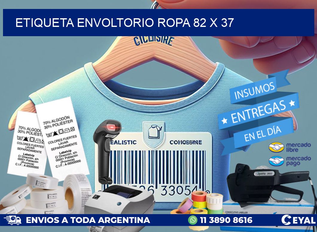 ETIQUETA ENVOLTORIO ROPA 82 x 37