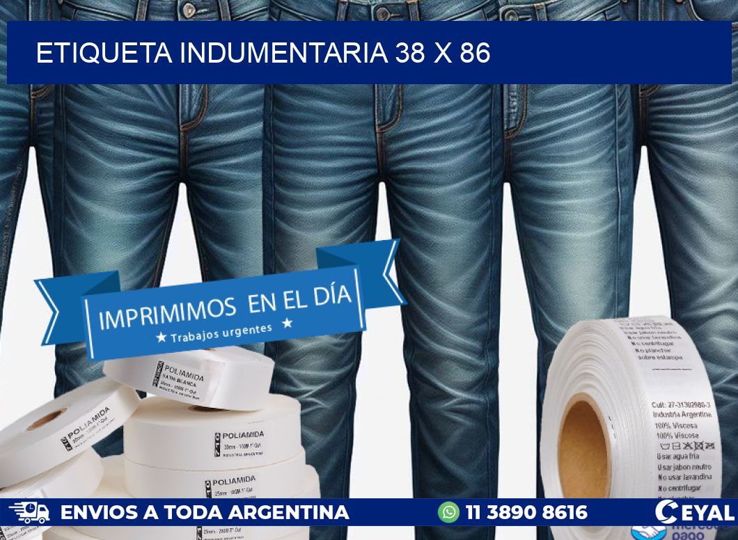 ETIQUETA INDUMENTARIA 38 x 86