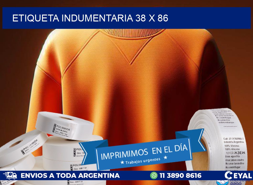 ETIQUETA INDUMENTARIA 38 x 86