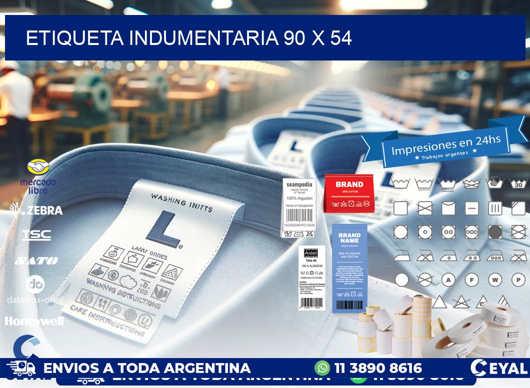 ETIQUETA INDUMENTARIA 90 x 54