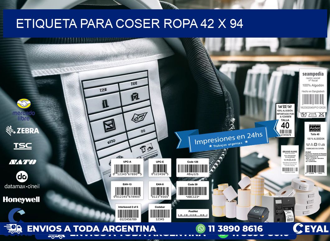 ETIQUETA PARA COSER ROPA 42 x 94