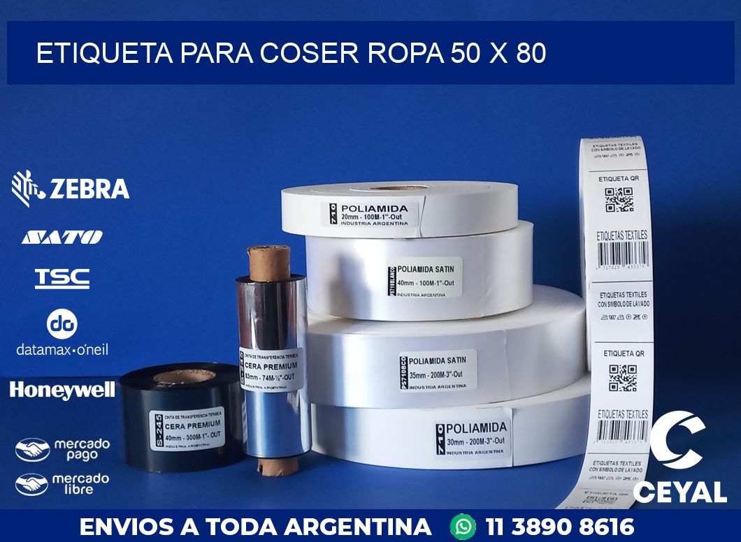 ETIQUETA PARA COSER ROPA 50 x 80