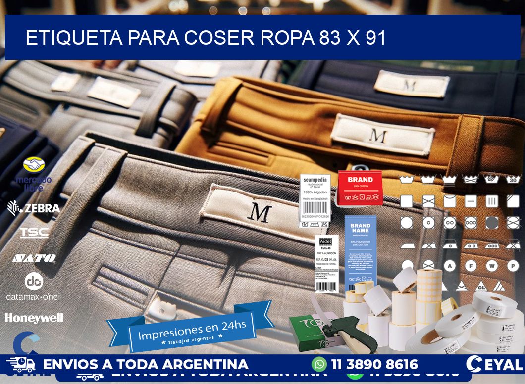 ETIQUETA PARA COSER ROPA 83 x 91
