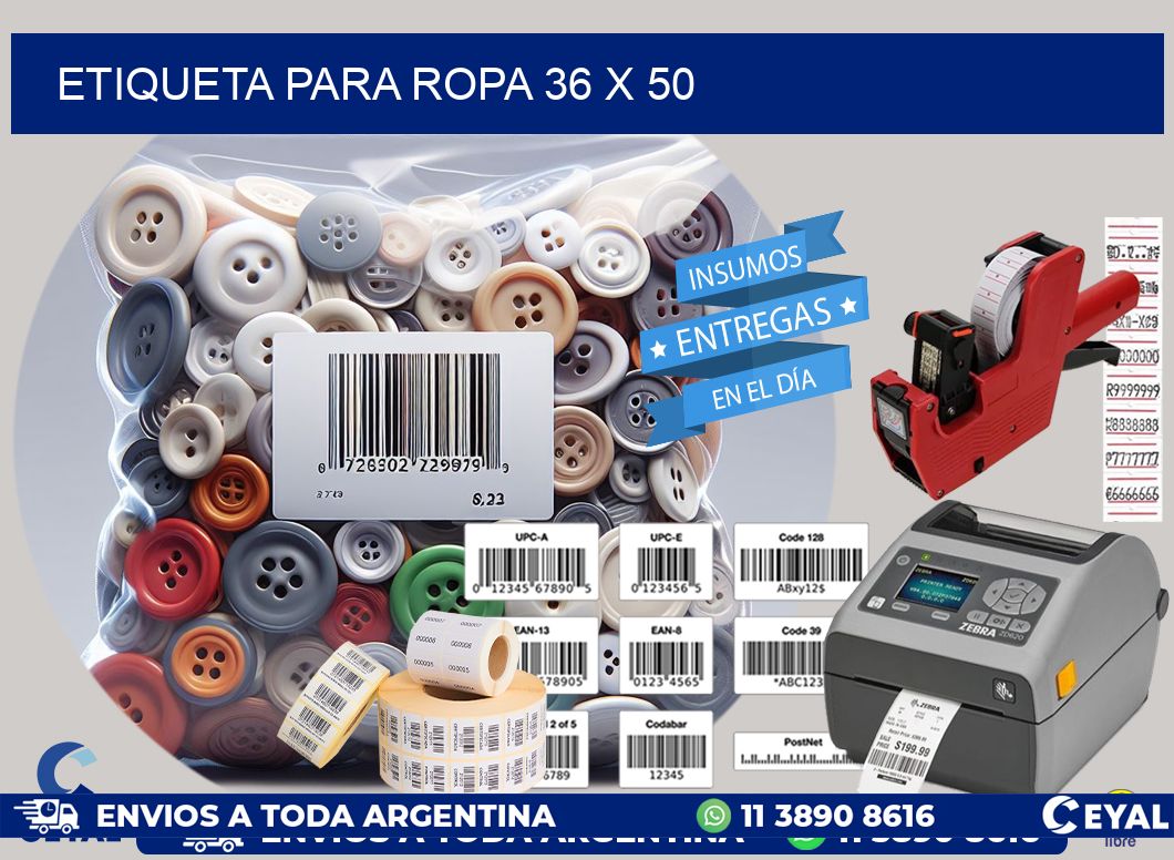 ETIQUETA PARA ROPA 36 x 50