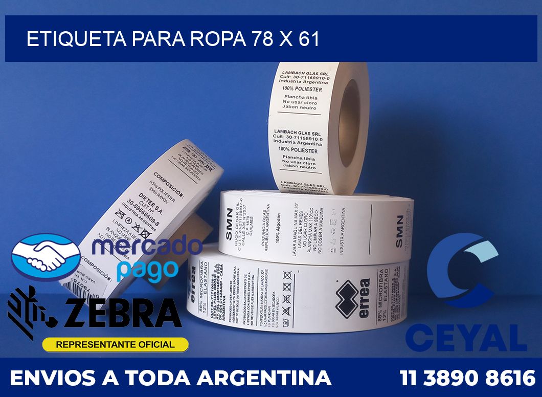 ETIQUETA PARA ROPA 78 x 61